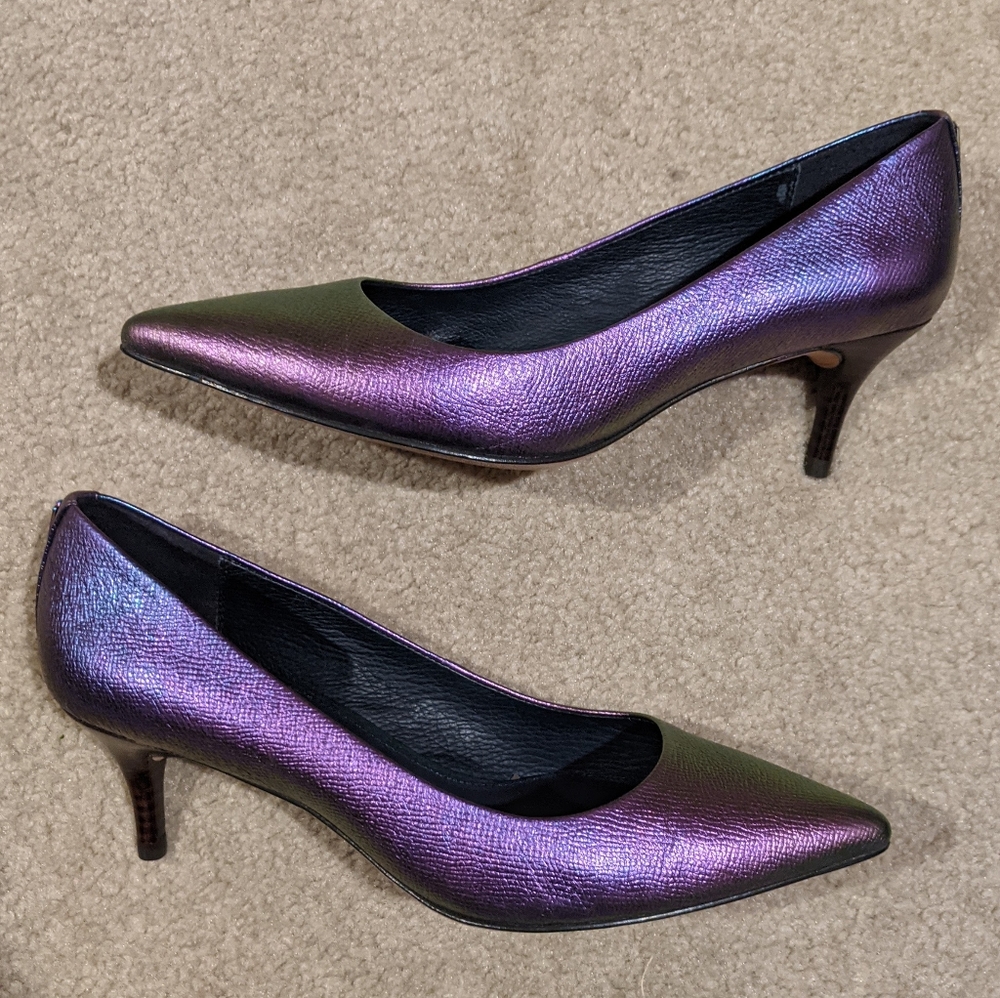 RESERVED DO NOT BUY Coach Iridescent Oil Slick Kitten Heels 7B